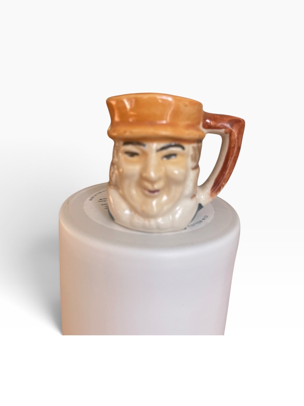 Ceramic Face Character Mini Pitcher in Brown and Cream